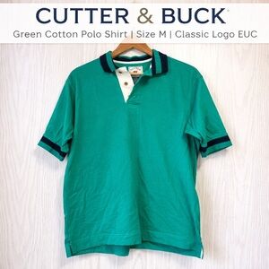 Cutter & Buck Green Cotton Polo Shirt Size M Classic Logo